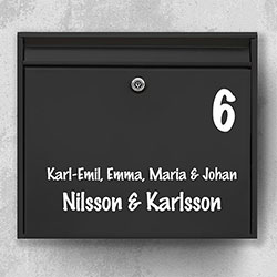 Namnskylt brevlåda - Namnskylt brevlåda A: Fler teckensnitt och färger
