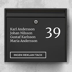 Ingen reklam tack - Ingen reklam skylt C09: Brevlådaskylt med 