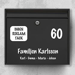 Ingen reklam tack - Ingen reklam skylt C10: Brevlådaskylt med 